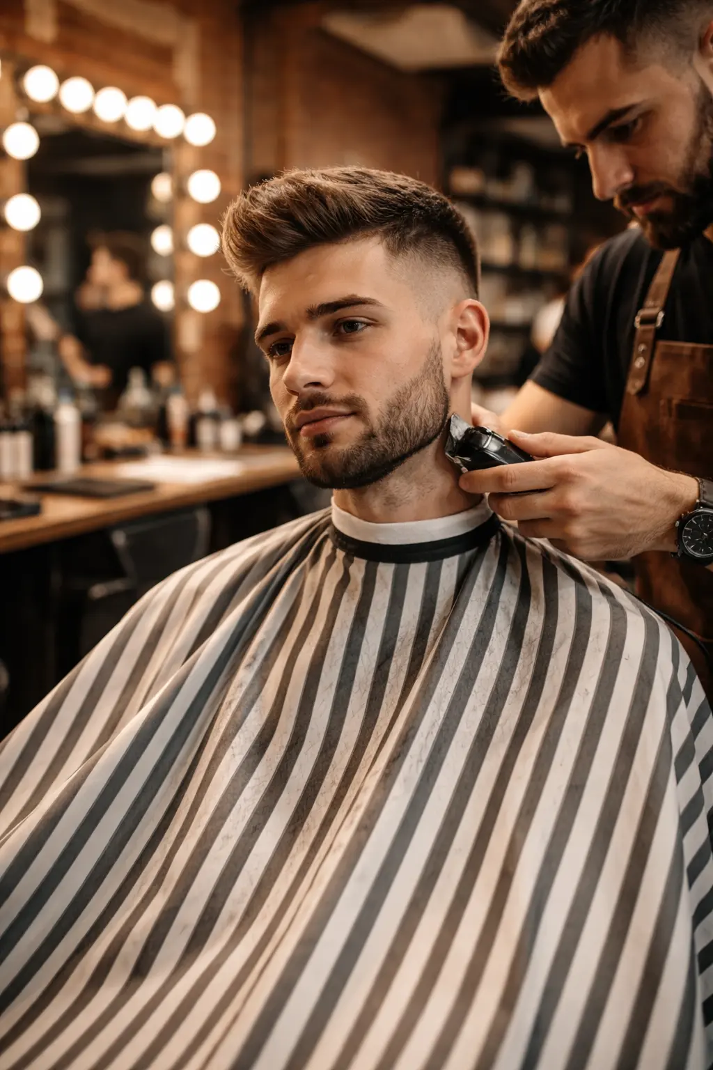 Interior of a luxury modern barbershop